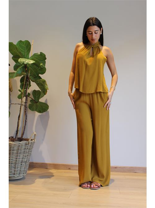 Pantalone a palazzo in viscosa DIECI MINUTI | 553861